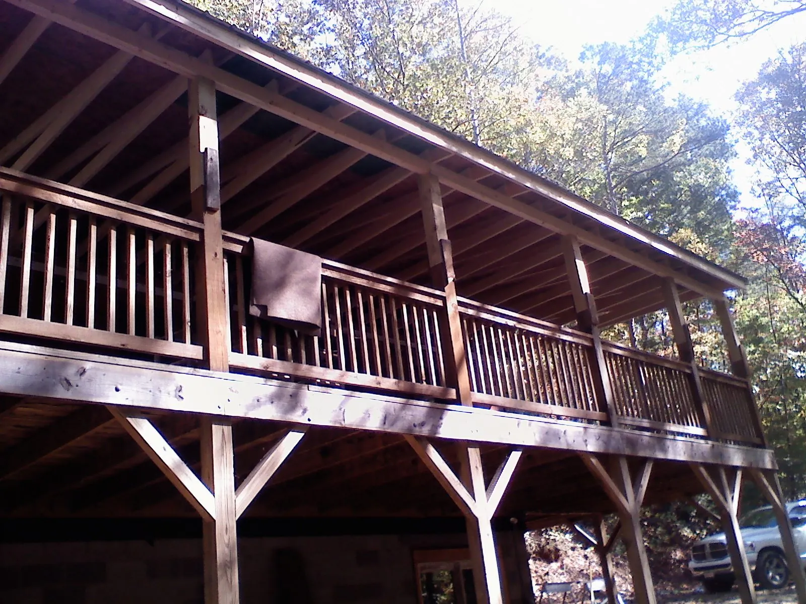 Timber framing under a new elevated porch and deck — Roof Leak Repair in Waltersburg by Roofing Brothers